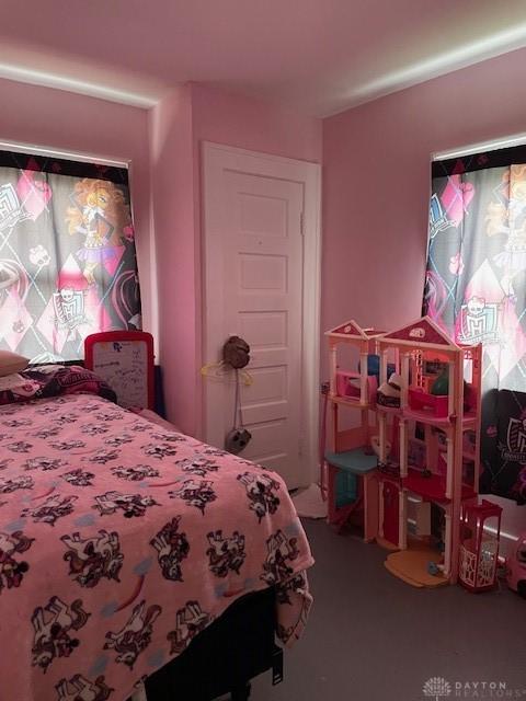 bedroom with carpet floors