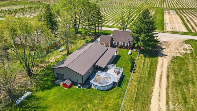 bird's eye view featuring a rural view