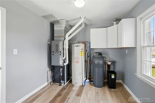 utility room with electric water heater