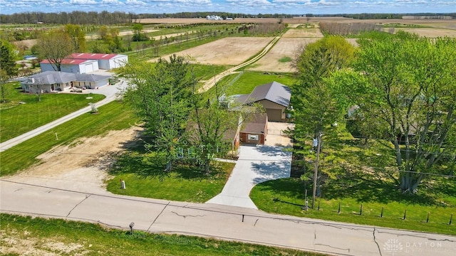 bird's eye view with a rural view