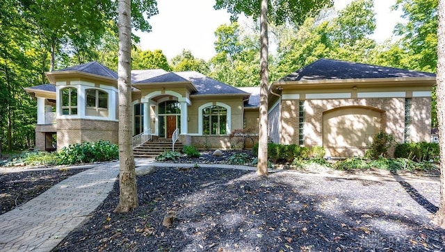 view of front of property featuring brick siding