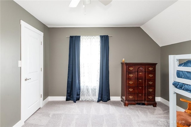 14 Clemens Ave, Jamestown Vlg, OH 45335 - bedroom with baseboards, lofted ceiling, and carpet flooring