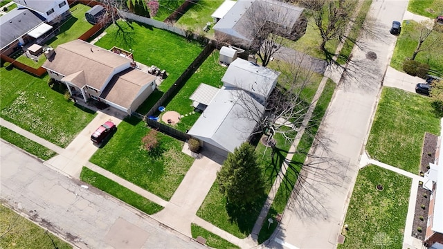 drone / aerial view with a residential view