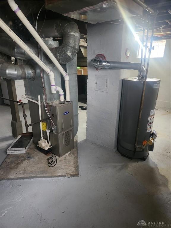 utilities featuring gas water heater