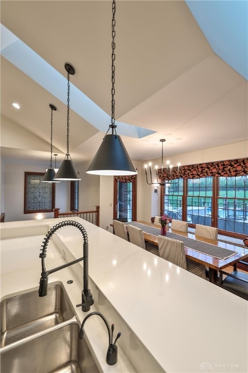 7177 Paul Ln, Liberty Twp, OH 45044 - room details with a chandelier and a sink