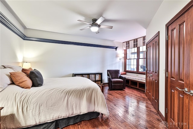 7177 Paul Ln, Liberty Twp, OH 45044 - bedroom featuring ceiling fan and dark wood finished floors