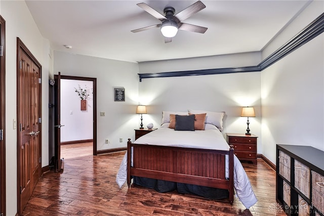 7177 Paul Ln, Liberty Twp, OH 45044 - bedroom featuring wood-type flooring, a ceiling fan, and baseboards