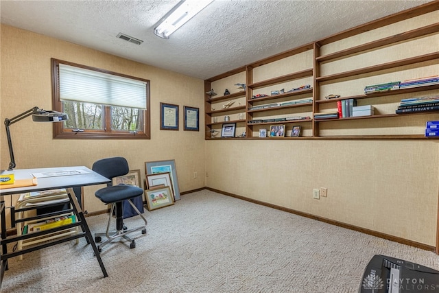 9168 Woodstream Ln, Washington Twp, OH 45458 - carpeted home office featuring a textured ceiling and baseboards