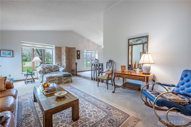 9168 Woodstream Ln, Washington Twp, OH 45458 - living room with carpet and vaulted ceiling