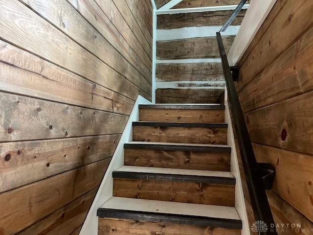 3668 Concord Fairhaven Rd, Eaton, OH 45320 - staircase featuring wooden walls