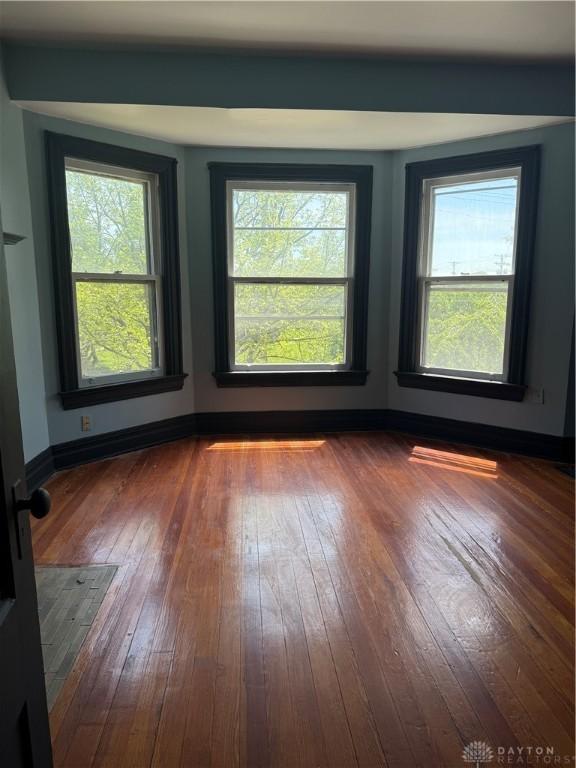 empty room with dark wood-style floors