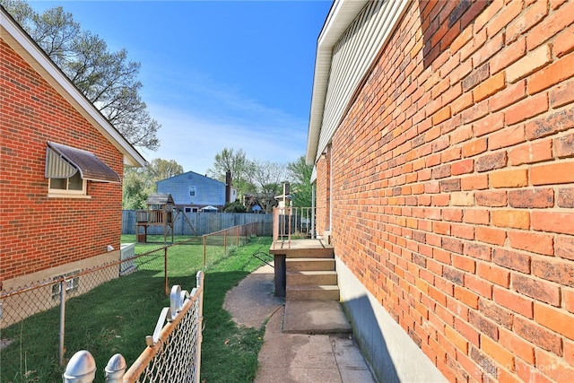 view of yard featuring fence