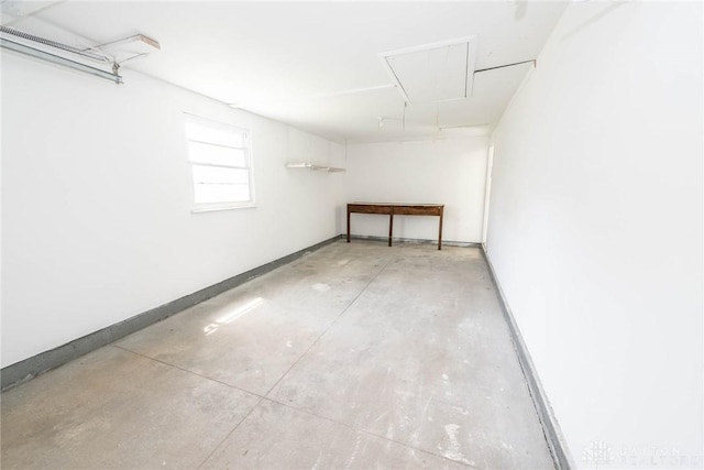 basement with baseboards