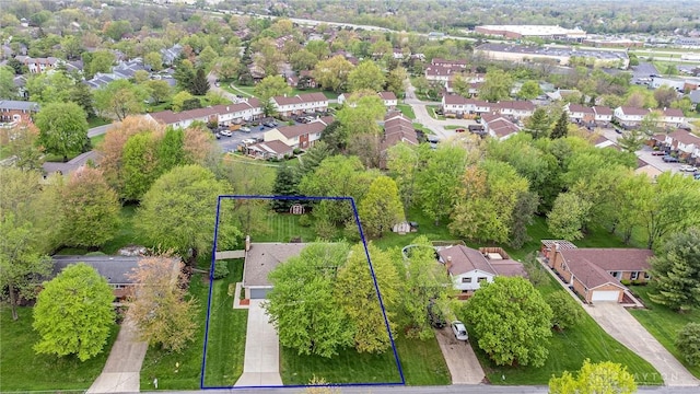 drone / aerial view with a residential view