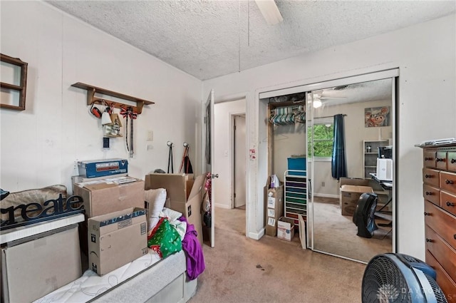 1015 Colorado Dr, Xenia, OH 45385 - carpeted home office featuring ceiling fan and a textured ceiling