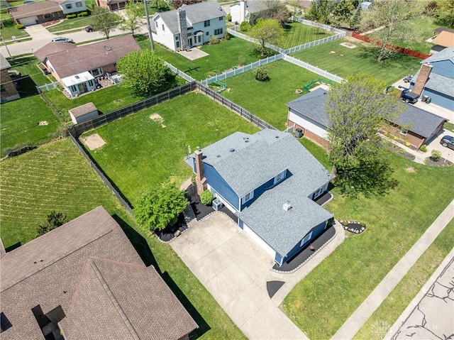 aerial view featuring a residential view