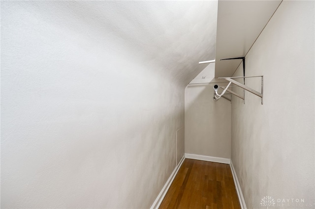 spacious closet with wood finished floors