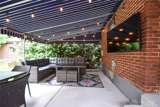 view of patio with an outdoor hangout area