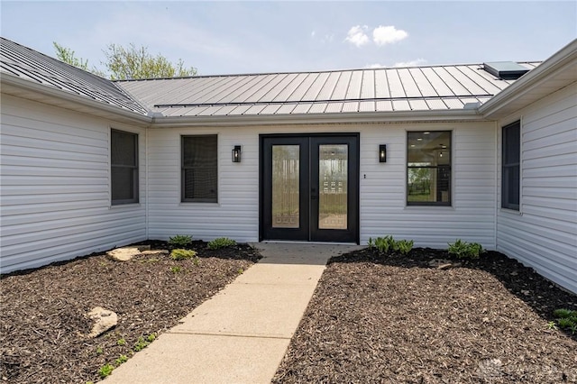 6450 E Welcome Rd, Hillsboro, OH 45133 - property entrance with metal roof, french doors, and a standing seam roof