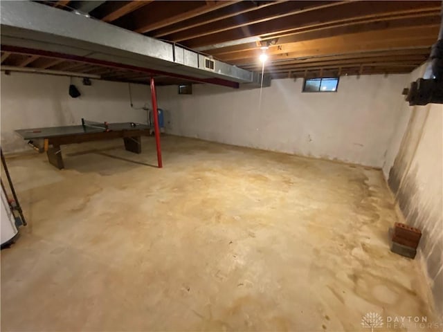 view of unfinished below grade area