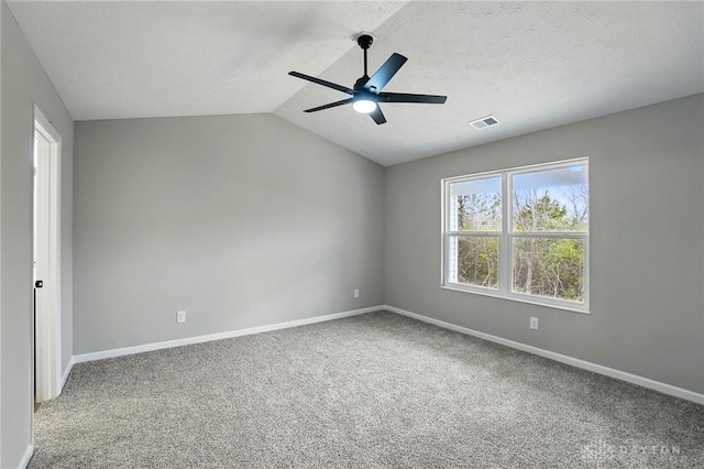 2067 Pine Forest Dr, Miamisburg, OH 45342 - carpeted empty room featuring a ceiling fan, baseboards, and lofted ceiling