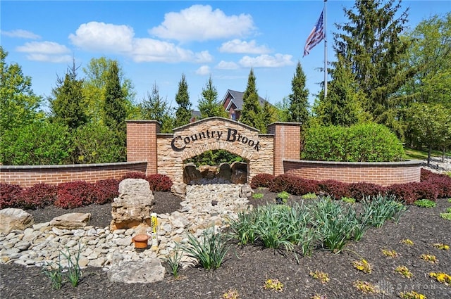 view of community sign