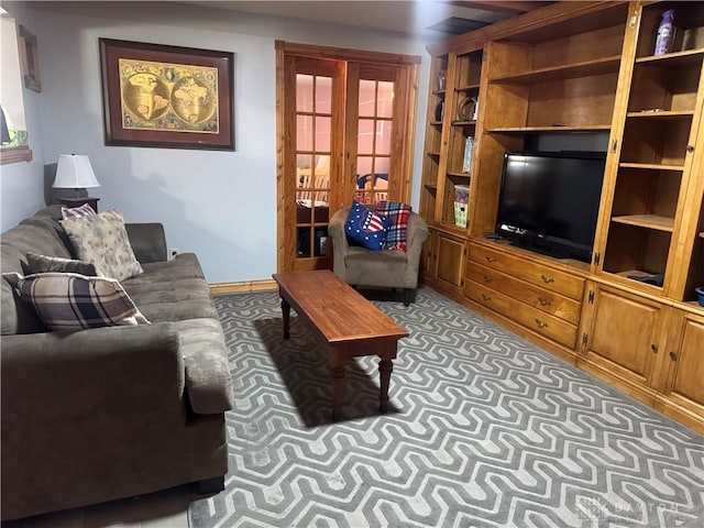 view of carpeted living area