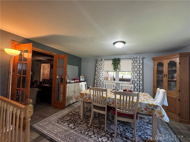 dining room with wood finished floors