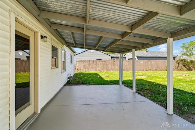 view of patio featuring a fenced backyard