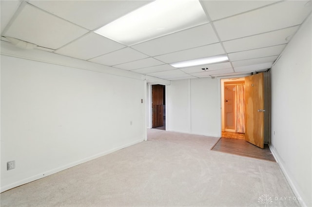 38 Homeview Dr, Harrison Twp, OH 45415 - finished below grade area with carpet floors, baseboards, and a drop ceiling