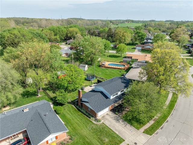 aerial view with a residential view