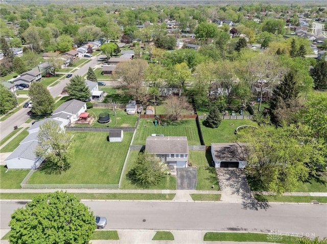 aerial view featuring a residential view