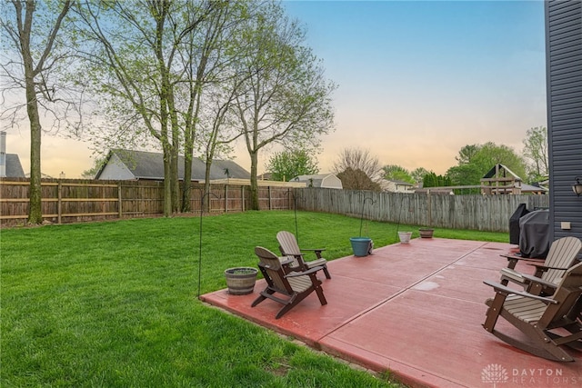 exterior space featuring a patio and a fenced backyard