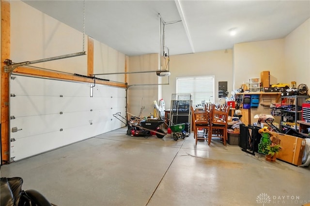garage featuring a garage door opener