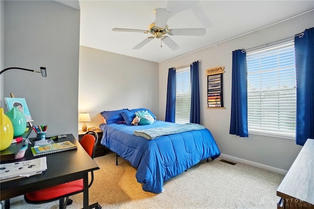 5497 Riverwalk Dr, Kings Mills, OH 45034 - bedroom featuring carpet flooring, baseboards, and a ceiling fan