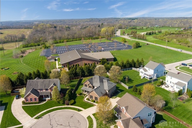 aerial view with a residential view
