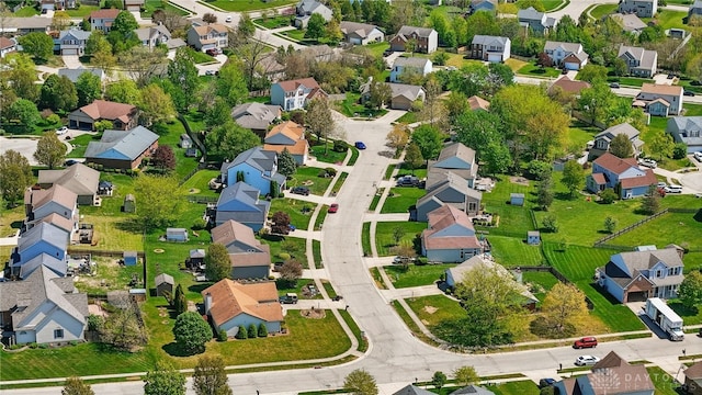 aerial view with a residential view