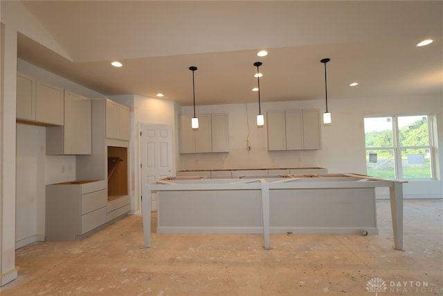2885 Sky Crossing Dr Unit 56, Beavercreek, OH 45434 - kitchen featuring a center island, recessed lighting, and decorative light fixtures