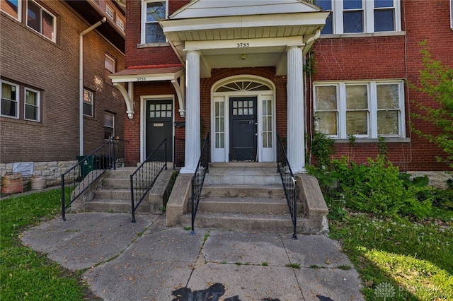3733-3735 Reading Rd, Cincinnati, OH 45229 - doorway to property with brick siding