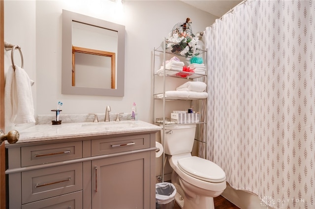 717 Walden Way, Dayton, OH 45440 - bathroom with vanity, toilet, and a shower with shower curtain