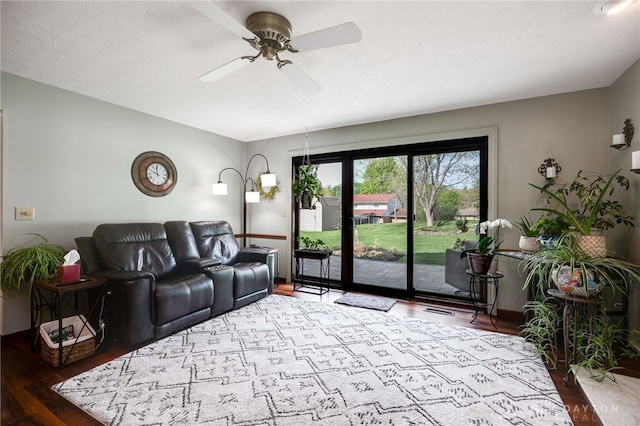 717 Walden Way, Dayton, OH 45440 - living room featuring ceiling fan, baseboards, visible vents, and wood finished floors