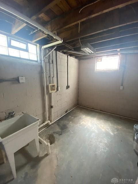 944 Wilmington Ave, Dayton, OH 45420 - basement with healthy amount of natural light and a sink