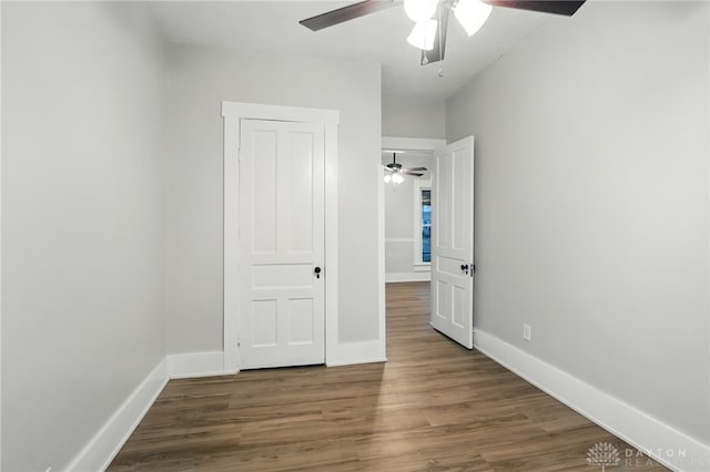 131 Hamilton St, West Milton, OH 45383 - unfurnished bedroom with wood finished floors and ceiling fan