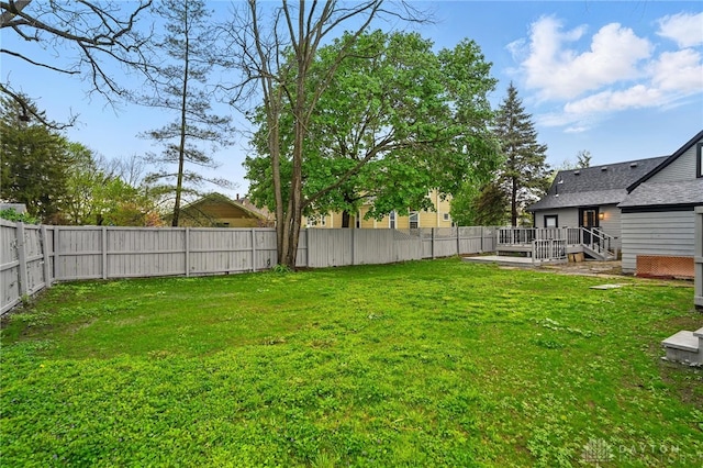 131 Hamilton St, West Milton, OH 45383 - fenced backyard with a wooden deck