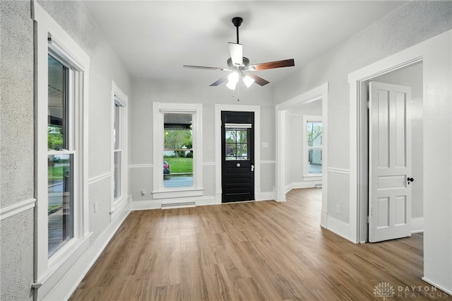 131 Hamilton St, West Milton, OH 45383 - foyer entrance featuring wood finished floors and ceiling fan