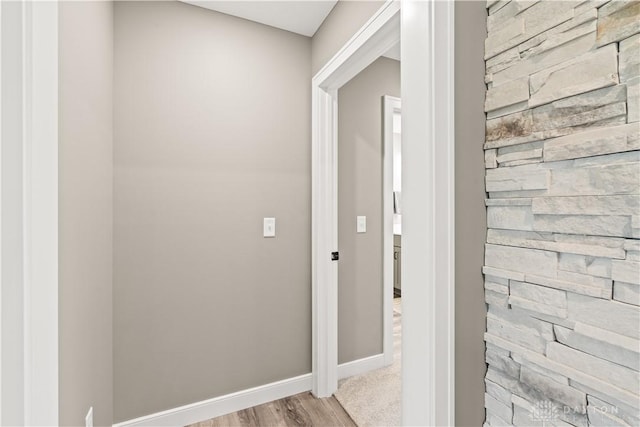 838 W Bentley Cir, Troy, OH 45373 - hall with baseboards and wood finished floors