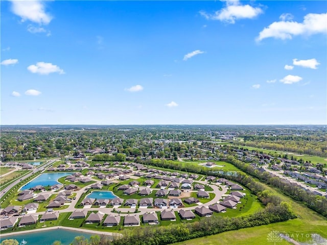 838 W Bentley Cir, Troy, OH 45373 - birds eye view of property featuring a water view and a residential view