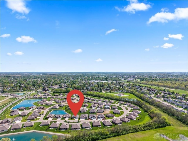 838 W Bentley Cir, Troy, OH 45373 - bird's eye view with a water view and a residential view