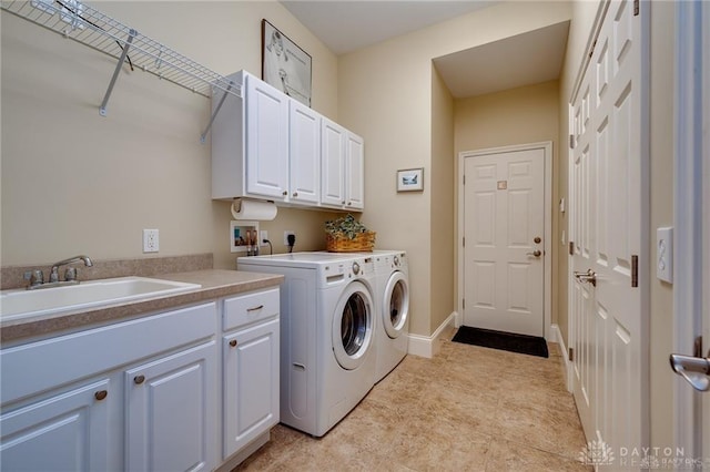 835 Vintage Green Way, Centerville, OH 45458 - washroom with washing machine and dryer, cabinet space, and baseboards