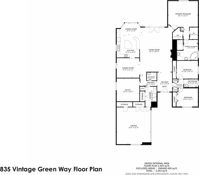 835 Vintage Green Way, Centerville, OH 45458 - floor plan / room layout